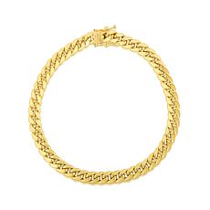 10K Yellow Gold Semi-Solid Classic Miami Cuban Bracelet with Box Clasp