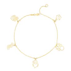 14K Gold Christmas Theme Bracelet