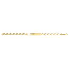 14K Gold Curb Link ID Bracelet 