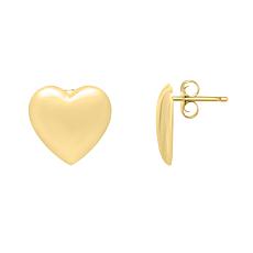 14K Gold Heart Stud Earrings