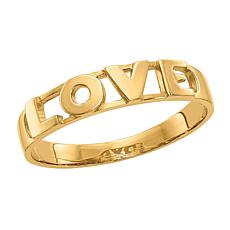 14K Gold Polished "Love" Stack Ring