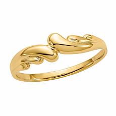 14K Gold Polished Swirl Dome Ring