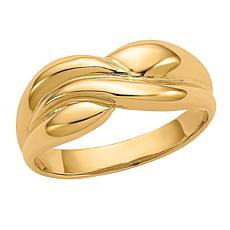 14K Gold Polished Twisted Dome Ring