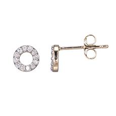 14K Yellow Gold 0.10ctw Diamond Open Circle Stud Earrings