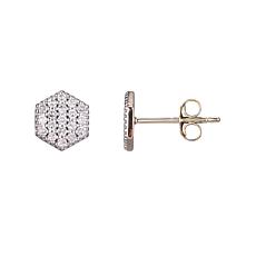 14K Yellow Gold 0.20ctw Diamond Hexagon Stud Earrings