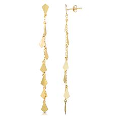 14K Yellow Gold Rhombus Mirror Chain Drop Earrings