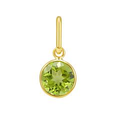 14K Yellow Gold Round Peridot Pendant