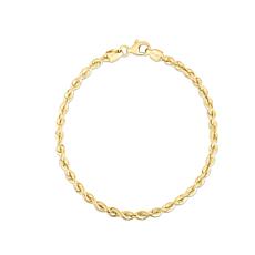 14K Yellow Gold Silk Rope Chain 8" Bracelet