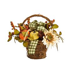 16” Fall Pumpkin Gourds and Berries Autumn Arrangement