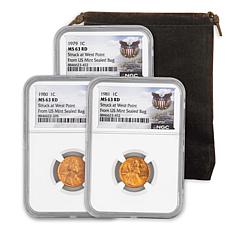 1979, 1980 and 1981 MS63 ICG Lincoln Cents - Struck at West Point M...