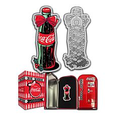 2025 LE 2025 Holiday Coca-Cola Silver Bottle and Vending Machine Tin