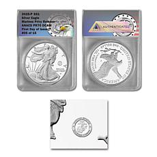 2025 PR70 ANACS P-Mint FDOI LE 15 Silver Eagle with Marine Privy Mark
