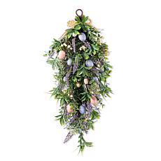 28" Easter Egg & Lavender Swag with Pastel Eggs