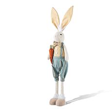 32.75"H Easter Fabric Boy Bunny with Telescoping Legs