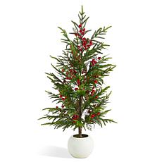 37.5"H Christmas Greenery PE Dripping Pine Porch Tree