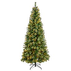 8’ Wisconsin Slim Snow Tip Pine  Christmas Tree