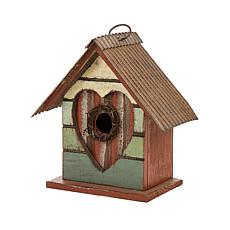 8.75"H Valentine's Distressed Wood Window Cottage Outdoor Birdhouse