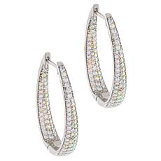 Absolute™ Aurora Borealis-Color Inside-Outside Oval Hoop Earrings