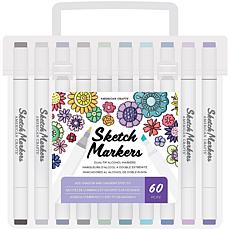 AC Sketch Markers Dual-Tip Alcohol Markers 60/Pkg-Assorted Colors