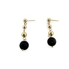 Alkeme 14K Gold Onyx Beaded Dangle Earrings