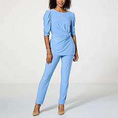 Antthony 2-piece Puff Sleeve Blouse and Pant Set 