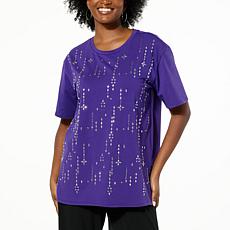 Antthony Embellished Short-Sleeve Heat Seal Top