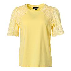 Antthony Eyelet Embroidered Sleeve Top