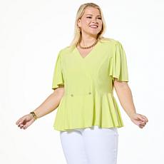 Antthony Flutter Sleeve Peplum Top