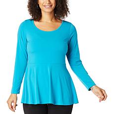 Antthony Long-Sleeve Knit Peplum Top