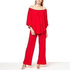 red overlay jumpsuit