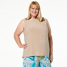Antthony Sleeveless Shirred Neck Halter Tank Top