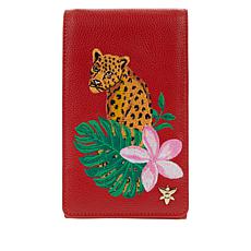 Anuschka Embroidered Leather Smart Phone Crossbody