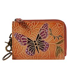 Anuschka Hand-Painted Leather Clip-On ID Case with RFID Protection