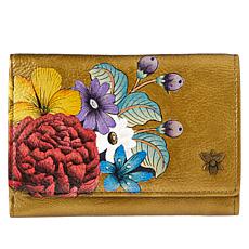 Anuschka Hand-Painted Leather Trifold Wallet  with RFID Protection