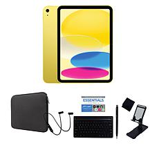 Apple iPad 10th Gen 10.9" 64GB Yellow Bundle w/Earbuds & Keyboard