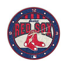 Art Glass Wall Clock - Boston Red Sox