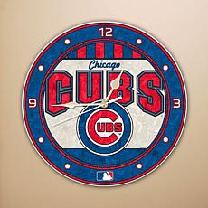Art Glass Wall Clock - Chicago Cubs