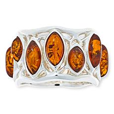 "As Is" Amber Extraordinaire Sterling Silver Amber Eternity Band Ring