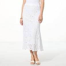 "As Is" Antthony Crochet Midi Skirt with Scalloped Hem