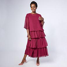 "As Is" Antthony Overlay Tiered Maxi Dress