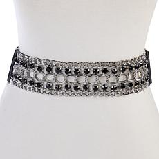 "As Is" Antthony Rhinestone Embellishment Chain Stretch Belt
