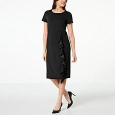 "As Is" Antthony Ruffle-Front Knit Dress