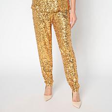 "As Is" Antthony Sequin-Embellished Knit Harem Pant