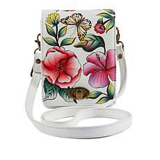 "As Is" Anuschka Hand-Painted Leather Convertible Crossbody Bag