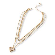 "As Is" BAUBLEBAR Goldtone 3-Row Layered Pendant Necklace