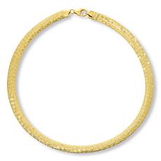 "As Is" Bellezza 17" Bronze Polished & Diamnd-Cut Rvrsble Omega Ncklce