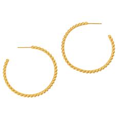 "As Is" Bellezza Bronze Beaded Hoop Earrings