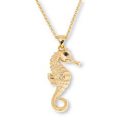 "As Is" Bellezza Bronze Black Spinel Sea Life Pendant with 20" Chain