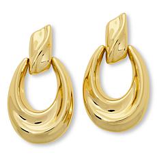 "As Is" Bellezza Bronze Oval Doorknocker Drop Earrings