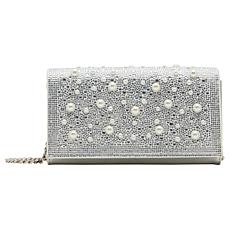 "As Is" Betsey Johnson Silver Pearl Flap Sparkler Clutch